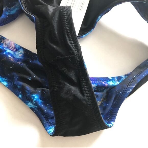 NWT Galaxy Reversible Bikini Bottom Small Cheeky Blue Black - Picture 7 of 7